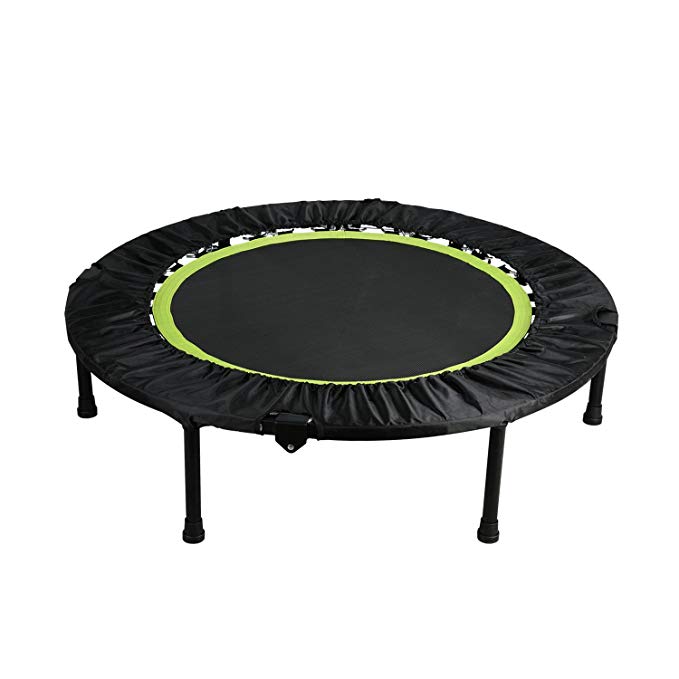 Gharpbik 40'' Pro Fitness Trampoline | Mini Trampoline, Twice Foldable Portable Rebounder, Indoor/Outdoor Workout Fitness with Max Load 330lbs