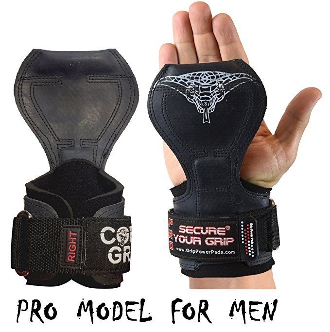 Cobra Grips Pro Weight Lifting Gloves Heavy Duty Straps Alternative Power Lifting Hooks Best Deadlifts Adjustable Neoprene Padded Wrist Wraps Support Bodybuilding