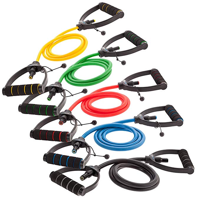 Exercise Resistance Bands – Adjustable, Comfort Handles, Professional Quality - Workout Guide Included, Perfect for any Home Fitness Training Program Sold Individual or Set