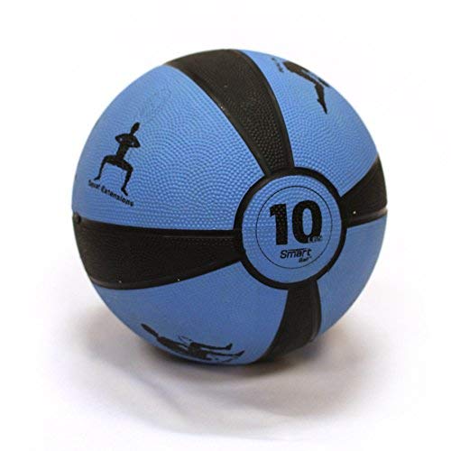 Prism Fitness 4lb Smart Self-Guided Medicine Ball – Rubber Medicine Ball Helps Develop Core Strength, Balance and Coordination, Features 8 Exercises Printed on Ball for Easy Reference, Yellow