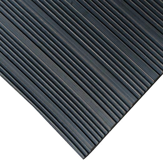 Rubber-Cal 03_167_W_CO_10 Composite Rib Corrugated Rubber Floor Mats, 1/8