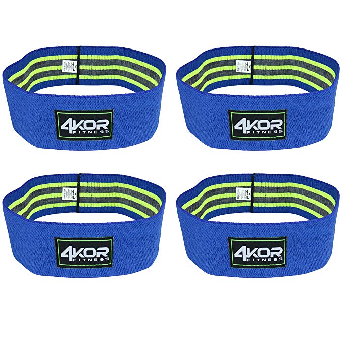 Resistance Loop Band Set by 4KOR Fitness, Perfect for Crossfit, Yoga, Physical Therapy, and Booty Building