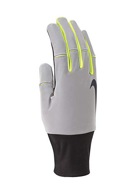 NIKE Women's Flash Run Gloves (M, Black/Volt)