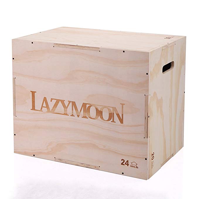 LAZYMOON 3 in 1 Wooden Plyo box 20x24x30 Inch CrossFit Plyometrics Jumping Trainer Box Platform