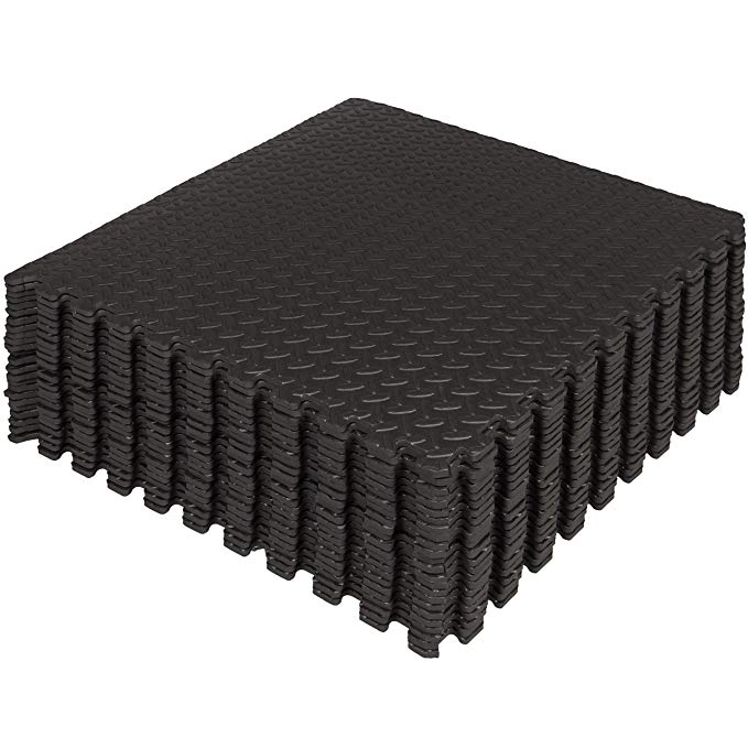 Best Choice Products 24-Piece Puzzle Exercise Interlocking Floor Mats for 96 Sq-Ft - Black